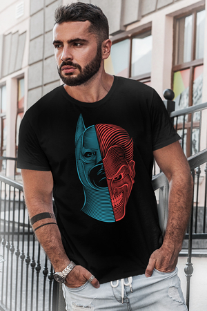 Rock & Roll - Yarım Kahraman Siyah Kısa Kollu Erkek T-shirt