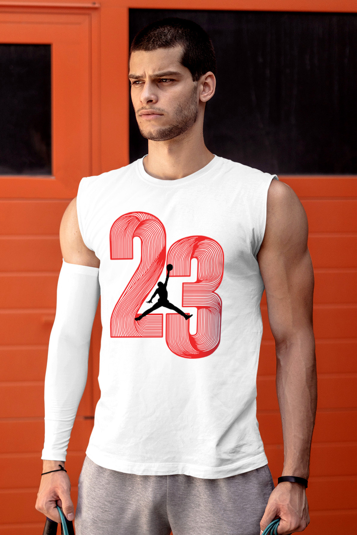 Yirmi Üç Siyah Kesik Kol | Kolsuz Erkek T-shirt | Atlet