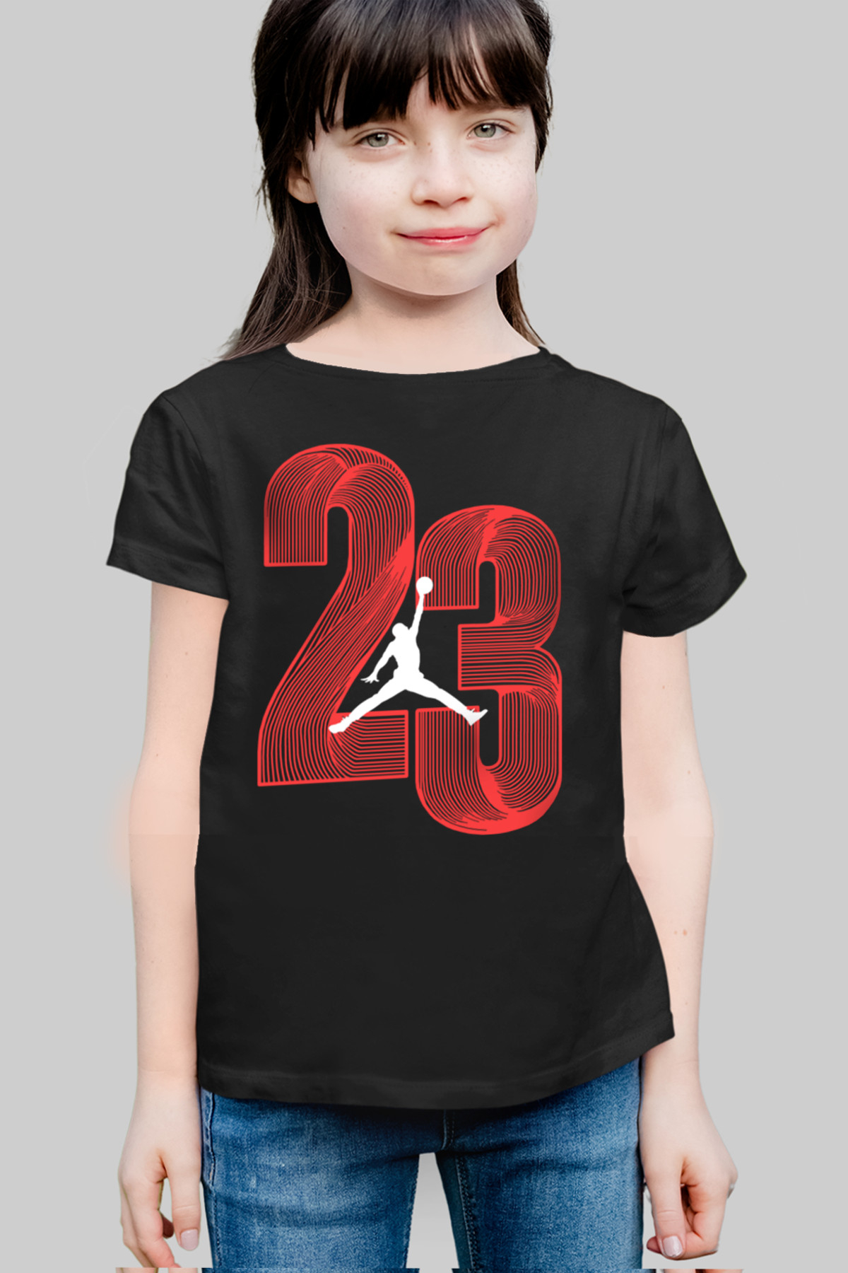 Yirmi Üç Siyah Kısa Kollu Çocuk T-shirt