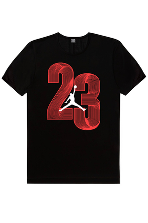 Yirmi Üç Siyah Kısa Kollu Erkek T-shirt - Thumbnail