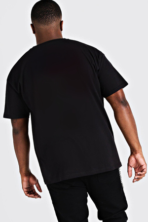 Yirmi Üç Siyah Oversize Kısa Kollu Erkek T-shirt - Thumbnail